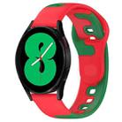 For Samsung Galaxy Watch 4 40mm 20mm Double Color Silicone Watch Band(Red+Green) - 1