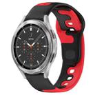 For Samsung  Galaxy Watch 4 Classic 42mm 20mm Double Color Silicone Watch Band(Black+Red) - 1
