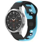 For Samsung  Galaxy Watch 4 Classic 42mm 20mm Double Color Silicone Watch Band(Black+Blue) - 1