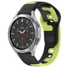 For Samsung  Galaxy Watch 4 Classic 42mm 20mm Double Color Silicone Watch Band(Black+Green) - 1