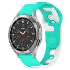 For Samsung  Galaxy Watch 4 Classic 42mm 20mm Double Color Silicone Watch Band(Cyan+White) - 1