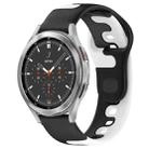 For Samsung  Galaxy Watch 4 Classic 46mm 20mm Double Color Silicone Watch Band(Black+White) - 1