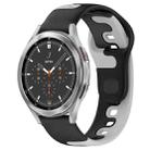 For Samsung  Galaxy Watch 4 Classic 46mm 20mm Double Color Silicone Watch Band(Black+Grey) - 1