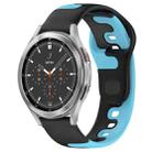 For Samsung  Galaxy Watch 4 Classic 46mm 20mm Double Color Silicone Watch Band(Black+Blue) - 1