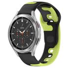 For Samsung  Galaxy Watch 4 Classic 46mm 20mm Double Color Silicone Watch Band(Black+Green) - 1