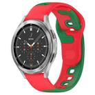 For Samsung  Galaxy Watch 4 Classic 46mm 20mm Double Color Silicone Watch Band(Red+Green) - 1