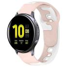 For Samsung Galaxy Watch Active 2 40mm 20mm Double Color Silicone Watch Band(Pink+White) - 1
