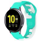 For Samsung Galaxy Watch Active 2 40mm 20mm Double Color Silicone Watch Band(Cyan+White) - 1