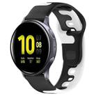 For Samsung Galaxy Watch Active 2 44mm 20mm Double Color Silicone Watch Band(Black+White) - 1