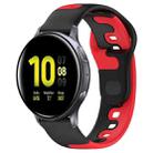 For Samsung Galaxy Watch Active 2 44mm 20mm Double Color Silicone Watch Band(Black+Red) - 1