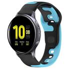 For Samsung Galaxy Watch Active 2 44mm 20mm Double Color Silicone Watch Band(Black+Blue) - 1