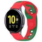 For Samsung Galaxy Watch Active 2 44mm 20mm Double Color Silicone Watch Band(Red+Green) - 1