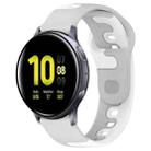 For Samsung Galaxy Watch Active 2 44mm 20mm Double Color Silicone Watch Band(Grey+White) - 1