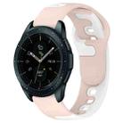 For Samsung Galaxy Watch 42mm 20mm Double Color Silicone Watch Band(Pink+White) - 1