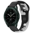 For Samsung Galaxy Watch 42mm 20mm Double Color Silicone Watch Band(Black+Grey) - 1