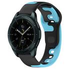 For Samsung Galaxy Watch 42mm 20mm Double Color Silicone Watch Band(Black+Blue) - 1