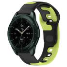 For Samsung Galaxy Watch 42mm 20mm Double Color Silicone Watch Band(Black+Green) - 1