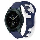 For Samsung Galaxy Watch 42mm 20mm Double Color Silicone Watch Band(Blue+White) - 1