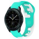For Samsung Galaxy Watch 42mm 20mm Double Color Silicone Watch Band(Cyan+White) - 1