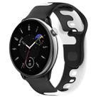 For Amazfit GTR Mini 20mm Double Color Silicone Watch Band(Black+White) - 1