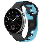 For Amazfit GTR Mini 20mm Double Color Silicone Watch Band(Black+Blue) - 1