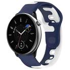 For Amazfit GTR Mini 20mm Double Color Silicone Watch Band(Blue+White) - 1