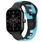 For Amazfit GTS 4 20mm Double Color Silicone Watch Band(Black+Blue) - 1