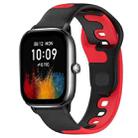 For Amazfit GTS 4 Mini 20mm Double Color Silicone Watch Band(Black+Red) - 1