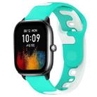 For Amazfit GTS 4 Mini 20mm Double Color Silicone Watch Band(Cyan+White) - 1