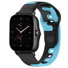 For Amazfit GTS 2E 20mm Double Color Silicone Watch Band(Black+Blue) - 1