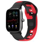 For Amazfit GTS 2 Mini 20mm Double Color Silicone Watch Band(Black+Red) - 1