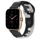 For Amazfit GTS 2 20mm Double Color Silicone Watch Band(Black+Grey) - 1