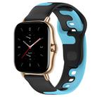For Amazfit GTS 2 20mm Double Color Silicone Watch Band(Black+Blue) - 1