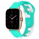 For Amazfit GTS 2 20mm Double Color Silicone Watch Band(Cyan+White) - 1