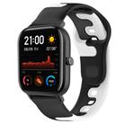 For Amazfit GTS 20mm Double Color Silicone Watch Band(Black+White) - 1