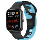 For Amazfit GTS 20mm Double Color Silicone Watch Band(Black+Blue) - 1