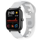 For Amazfit GTS 20mm Double Color Silicone Watch Band(Grey+White) - 1