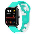 For Amazfit GTS 20mm Double Color Silicone Watch Band(Cyan+White) - 1