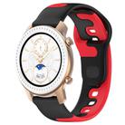 For Amazfit GTR 42mm 20mm Double Color Silicone Watch Band(Black+Red) - 1