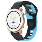 For Amazfit GTR 42mm 20mm Double Color Silicone Watch Band(Black+Blue) - 1