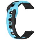 For Amazfit GTR 42mm 20mm Double Color Silicone Watch Band(Black+Blue) - 2