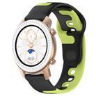 For Amazfit GTR 42mm 20mm Double Color Silicone Watch Band(Black+Green) - 1