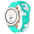 For Amazfit GTR 42mm 20mm Double Color Silicone Watch Band(Cyan+White) - 1