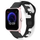 For Amazfit Pop Pro 20mm Double Color Silicone Watch Band(Black+White) - 1