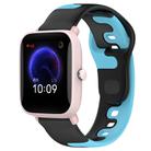 For Amazfit Pop Pro 20mm Double Color Silicone Watch Band(Black+Blue) - 1