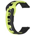 For Amazfit Pop 20mm Double Color Silicone Watch Band(Black+Green) - 2