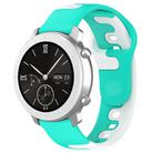 For Amazfit Pop 20mm Double Color Silicone Watch Band(Cyan+White) - 1