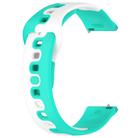 For Amazfit Pop 20mm Double Color Silicone Watch Band(Cyan+White) - 2