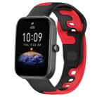 For Amazfit Bip3 20mm Double Color Silicone Watch Band(Black+Red) - 1