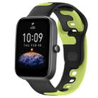 For Amazfit Bip3 20mm Double Color Silicone Watch Band(Black+Green) - 1